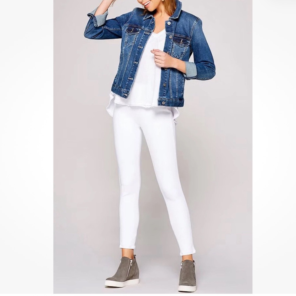 SPANX 20018R Tummy Control Jean-ish Ankle Pull On Leggings White
